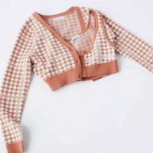 NWOT Urban Outfitters Pamela Cropped Cardigan & Tank Set